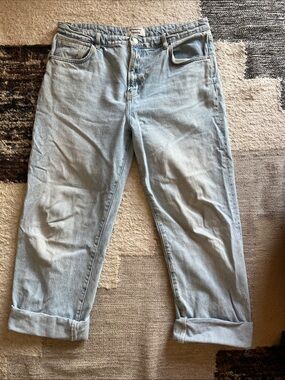 Reformation Pale Blue Rolled Cuff Boyfriend Jeans